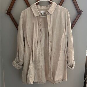 Kim Rogers Natural Linen Top